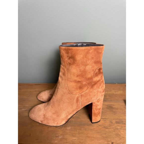 L.K. Bennett Pellino Tan Suede Ankle Block Heel Boot. Size 39/9. - Picture 3 of 8